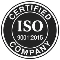 ISO 9001:2015 certified company badge